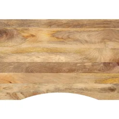 vidaXL Bureaublad met ronding 90x50x2,5 cm massief ruw mangohout