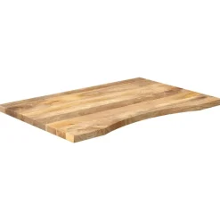 vidaXL Bureaublad met ronding 90x50x2,5 cm massief ruw mangohout