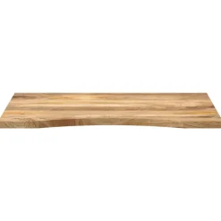 vidaXL Bureaublad met ronding 90x50x2,5 cm massief ruw mangohout