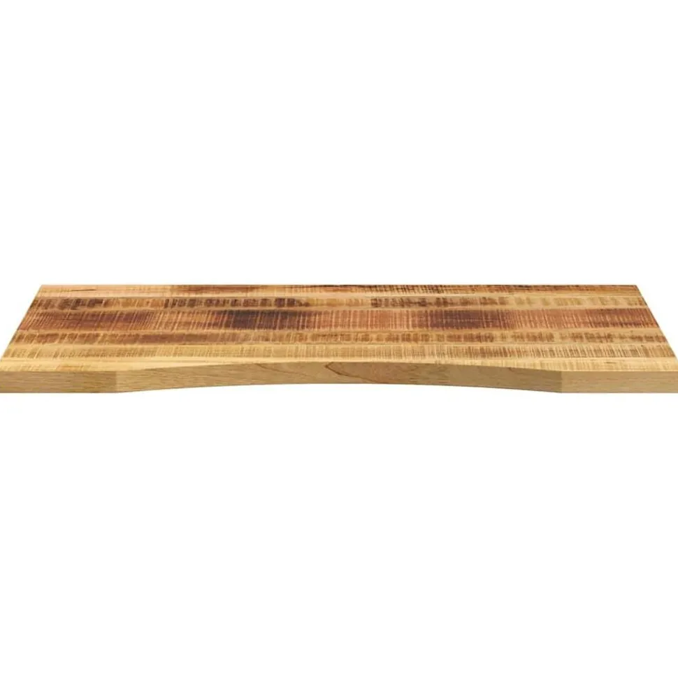 vidaXL Bureaublad met ronding 100x50x2,5 cm massief ruw mangohout