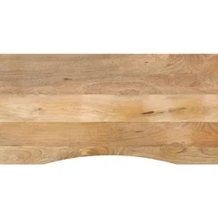 vidaXL Bureaublad met ronding 140x60x2,5 cm massief ruw mangohout