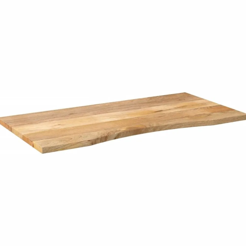 vidaXL Bureaublad met ronding 140x60x2,5 cm massief ruw mangohout