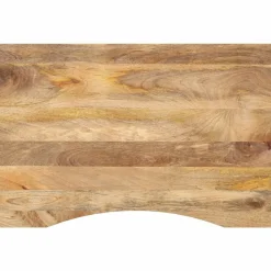 vidaXL Bureaublad met ronding 80x50x2,5 cm massief ruw mangohout