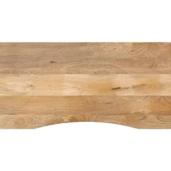 vidaXL Bureaublad met ronding 120x60x2,5 cm massief ruw mangohout