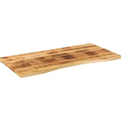 vidaXL Bureaublad met ronding 110x60x2,5 cm massief ruw mangohout