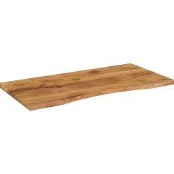 vidaXL Bureaublad met ronding 140x50x2,5 cm massief ruw mangohout
