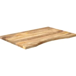 vidaXL Bureaublad met ronding 80x60x2,5 cm massief ruw mangohout