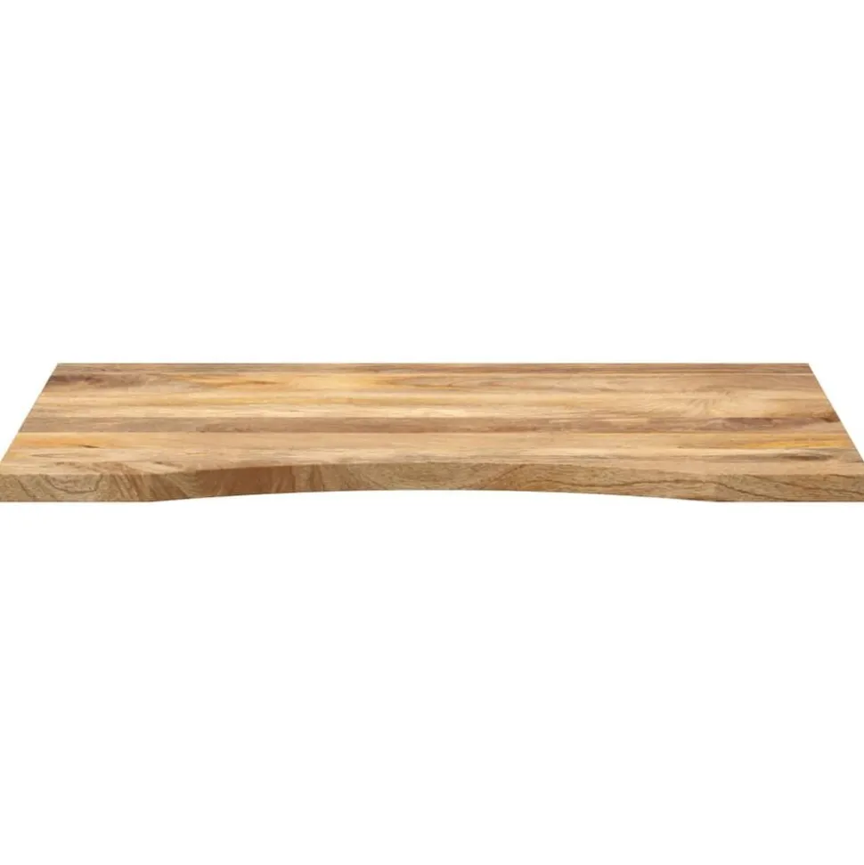 vidaXL Bureaublad met ronding 80x60x2,5 cm massief ruw mangohout