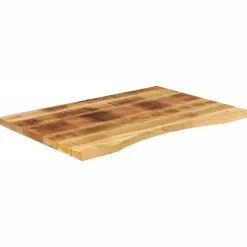 vidaXL Bureaublad met ronding 100x60x2,5 cm massief ruw mangohout