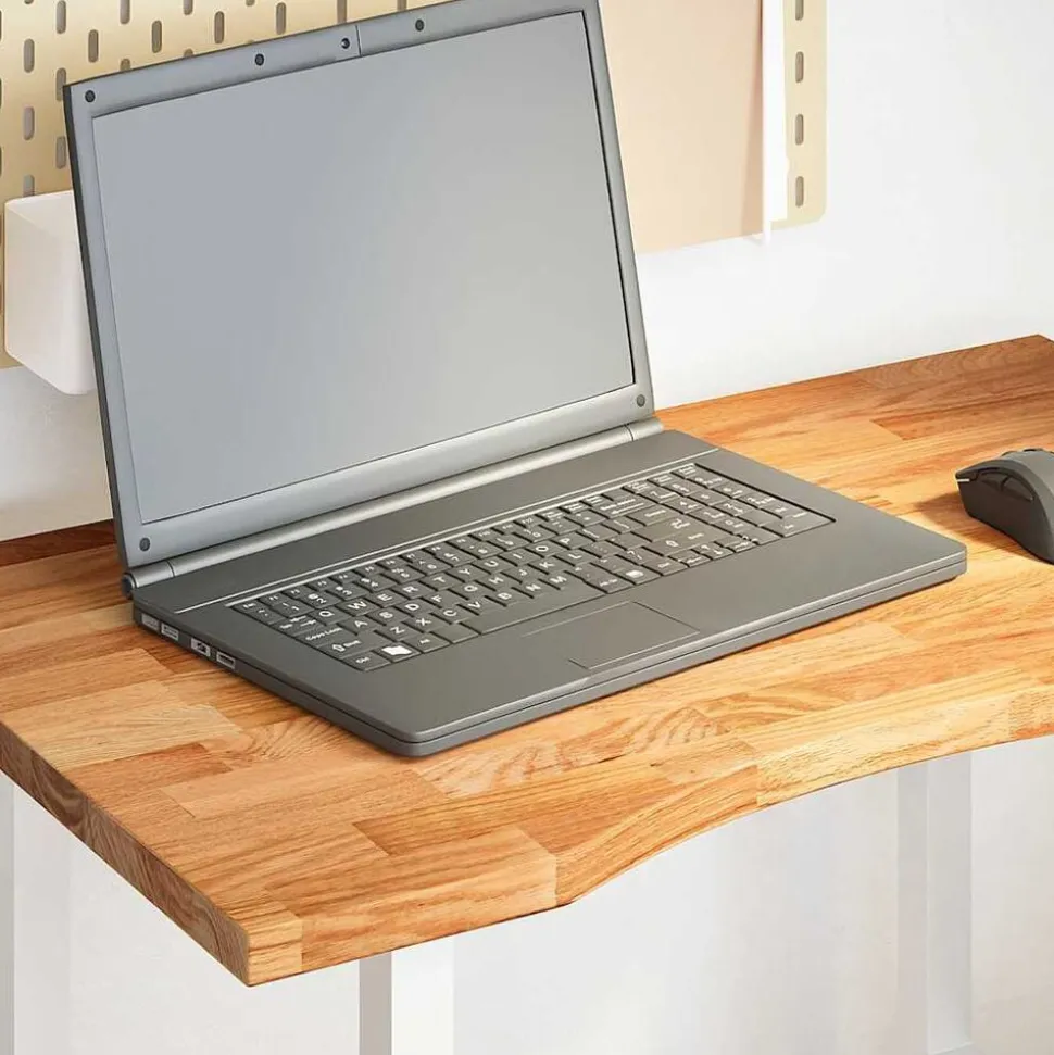 vidaXL Bureaublad rechthoekig 80x50x2,5cm massief eikenhout lichtbruin