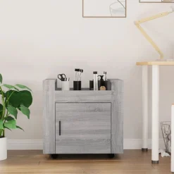 vidaXL Bureaukastje 60x45x60 cm bewerkt hout grijs sonoma eikenkleurig
