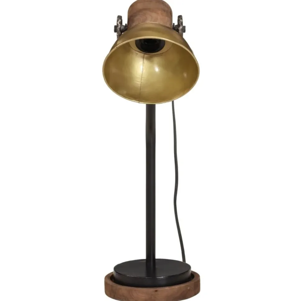 vidaXL Bureaulamp 25 W E27 18x18x60 cm antiek messingkleurig