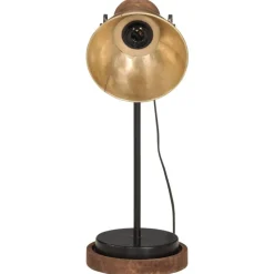 vidaXL Bureaulamp 25 W E27 17x17x50 cm antiek messingkleurig