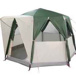 vidaXL Cabine Tent 3-Persoon met dak Groen en Wit 320 x 320 x 203 cm