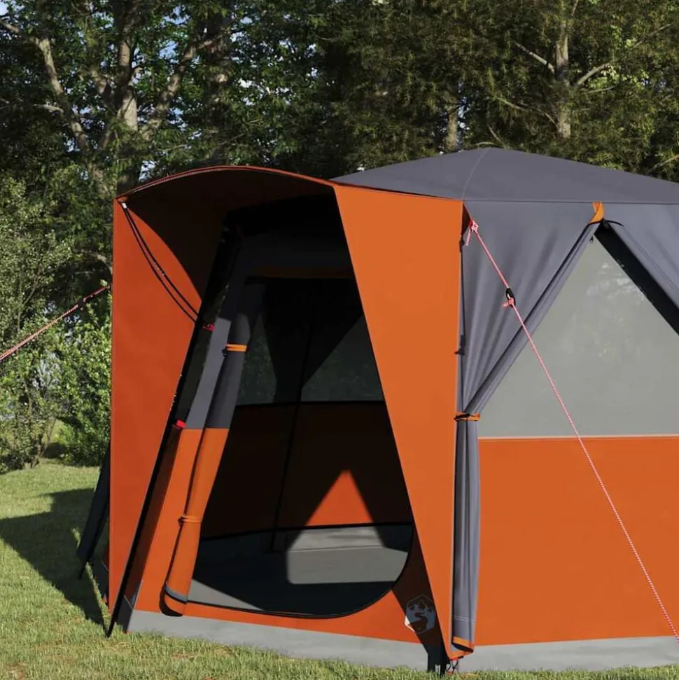 vidaXL Cabinetent 6-Personen Grijs en Oranje 425 x 396 x 222 cm