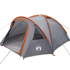 vidaXL Camping Tent Grijs en oranje 308 x 268 x 130 cm Polyester