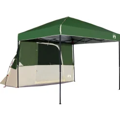 vidaXL Camping Tent Set met dak met opslag 2 pcs Groen Taffeta en Stof