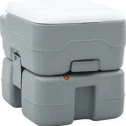 vidaXL Camping Toilet Grijs en Wit 41,5 x 36,5 x 37,5 cm Polyetheen