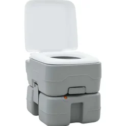 vidaXL Camping Toilet Grijs en Wit 41,5 x 36,5 x 37,5 cm Polyetheen