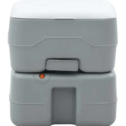 vidaXL Camping Toilet Grijs en Wit 41,5 x 36,5 x 37,5 cm Polyetheen