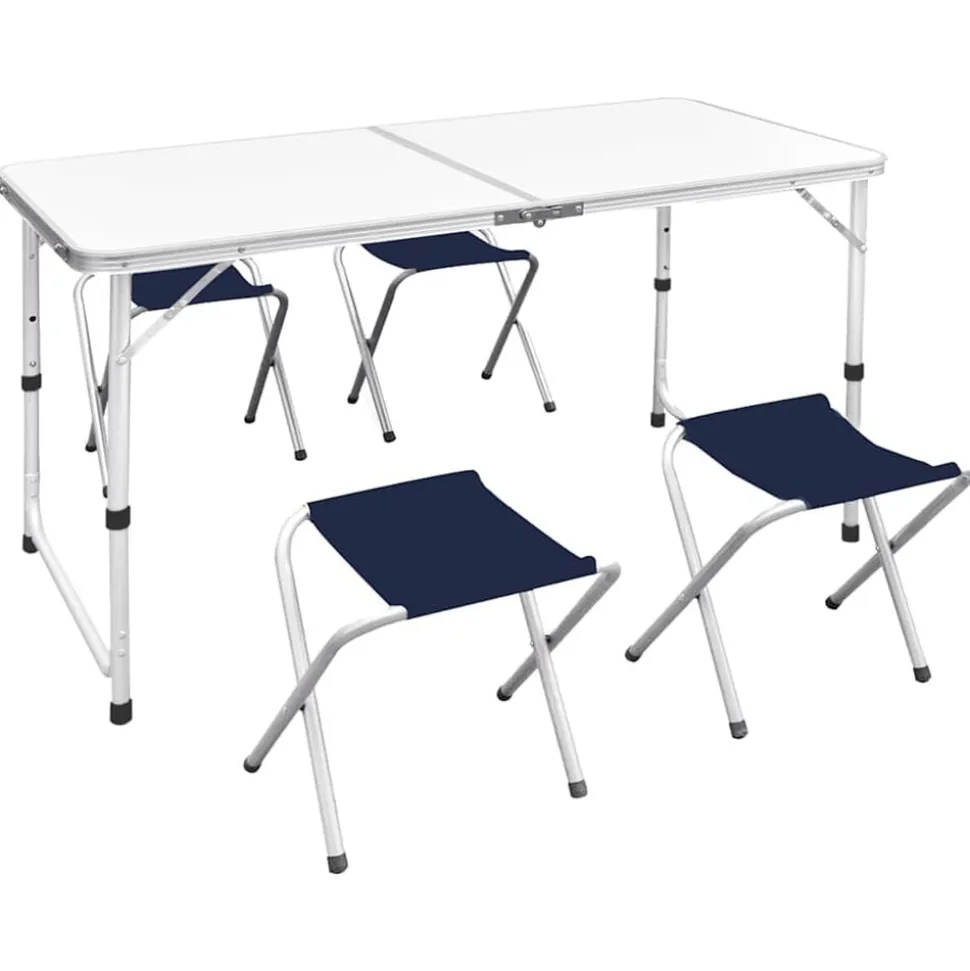 vidaXL Campingset inklapbaar en verstelbaar 120x60 cm aluminium