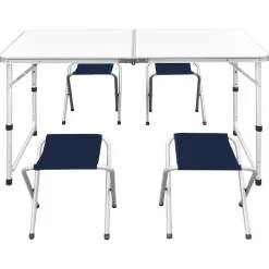 vidaXL Campingset inklapbaar en verstelbaar 120x60 cm aluminium