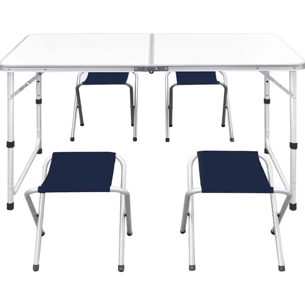 vidaXL Campingset inklapbaar en verstelbaar 120x60 cm aluminium