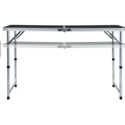 vidaXL Campingtafel inklapbaar 120x60 cm aluminium grijs