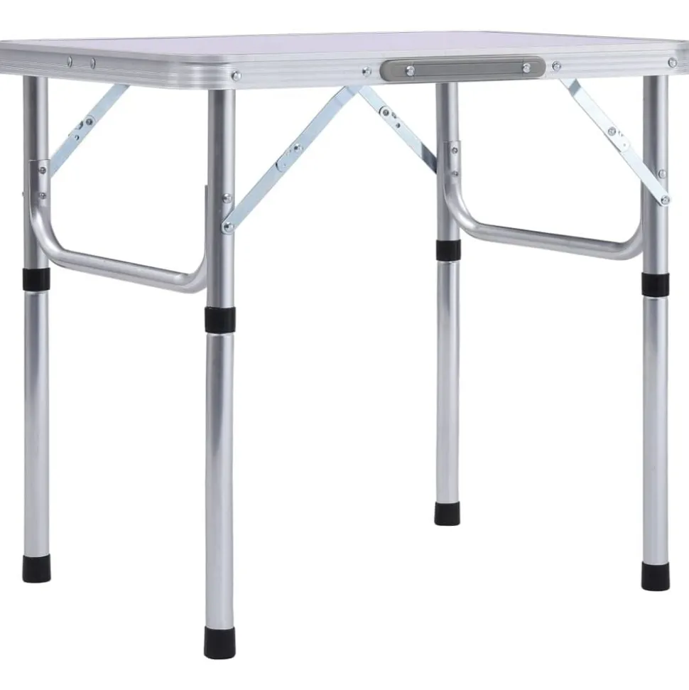 vidaXL Campingtafel inklapbaar 60x45 cm aluminium wit
