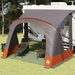 vidaXL Caravan Tent 3-Persoon Grijs en Oranje 330 x 252 x 245 cm