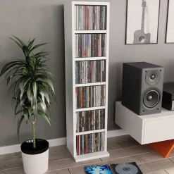 vidaXL Cd-kast 21x20x88 cm bewerkt hout wit