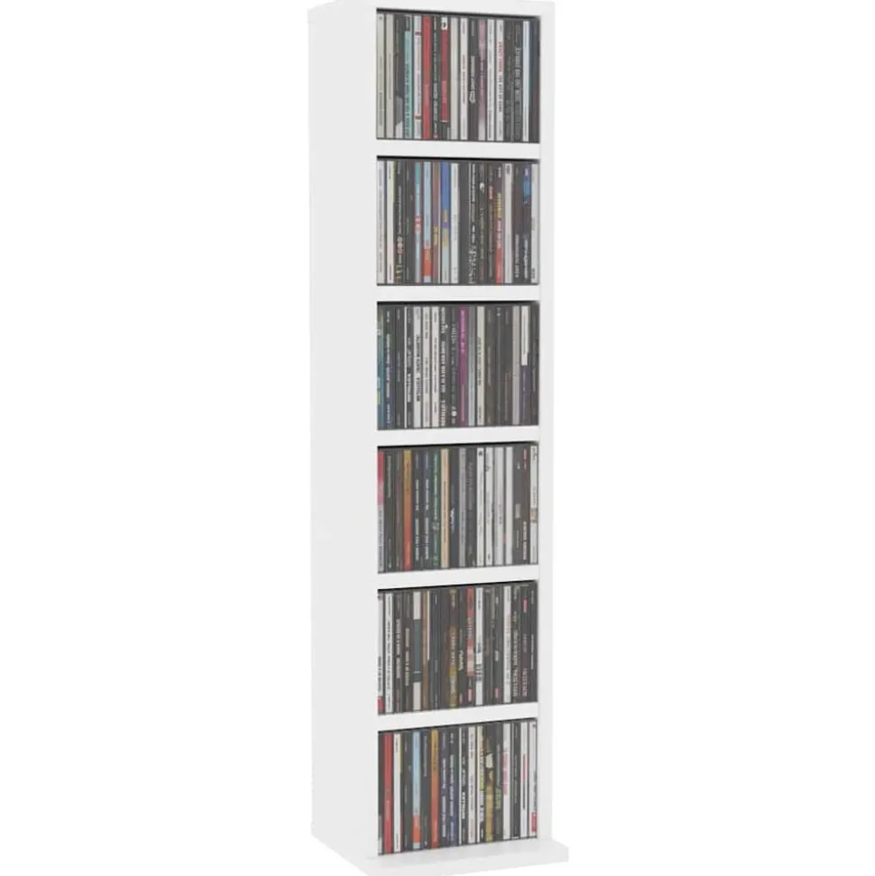 vidaXL Cd-kast 21x20x88 cm bewerkt hout wit