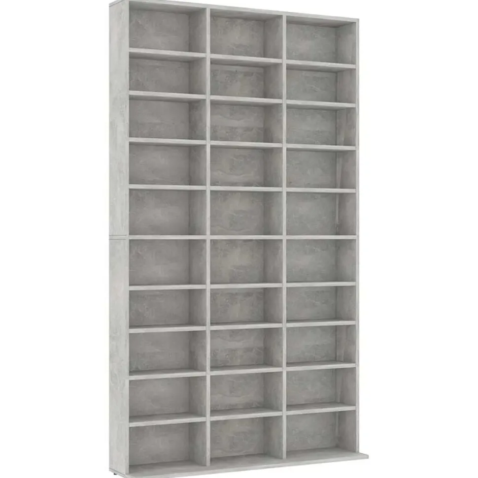 vidaXL Cd-kast 102x16x177,5 cm bewerkt hout betongrijs