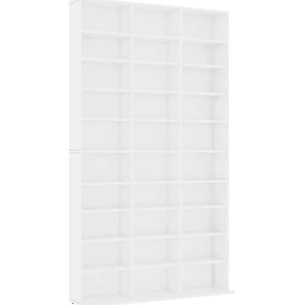 vidaXL Cd-kast 102x23x177,5 cm bewerkt hout wit