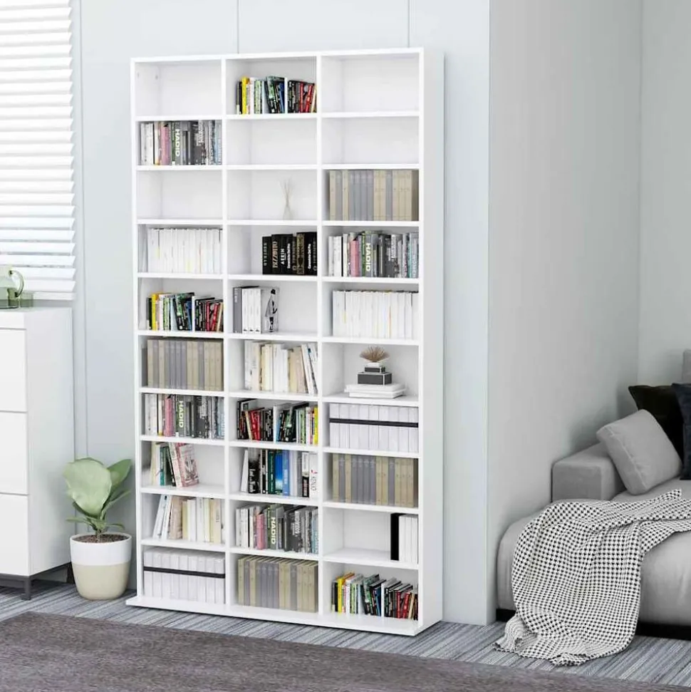 vidaXL Cd-kast 102x23x177,5 cm bewerkt hout wit