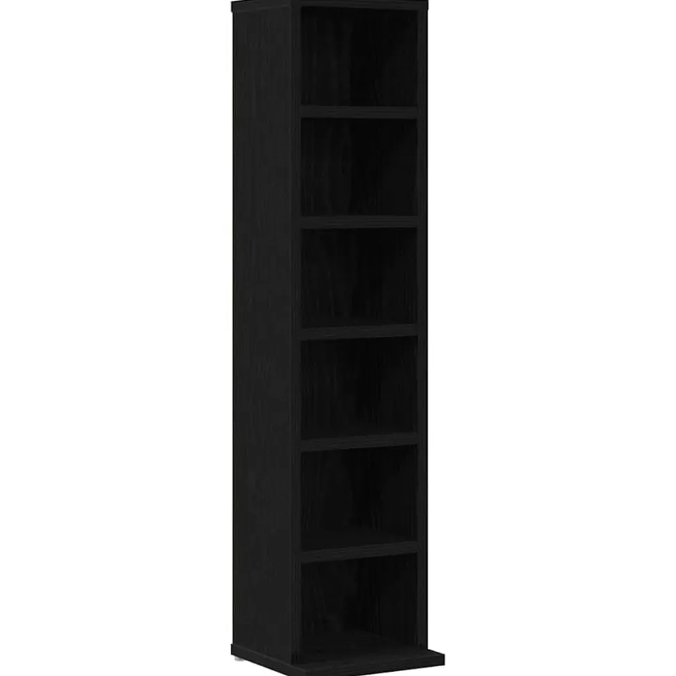 vidaXL CD-kast 21x20x88 cm spaanplaat zwart eikenkleurig