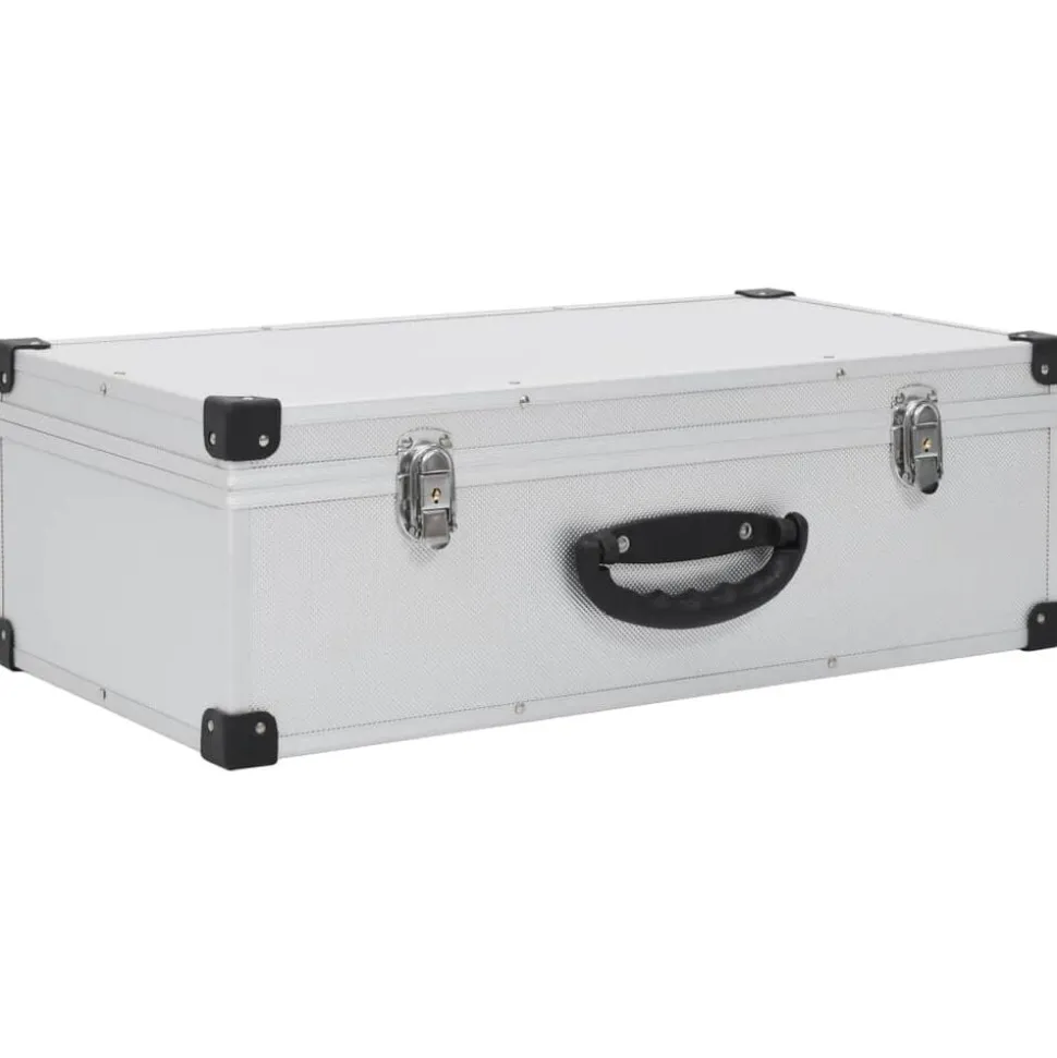 vidaXL Cd-koffer voor 80 cd's aluminium ABS zilverkleurig
