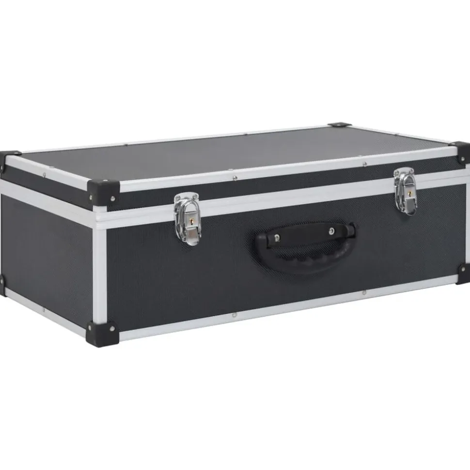 vidaXL Cd-koffer voor 80 cd's aluminium ABS zwart