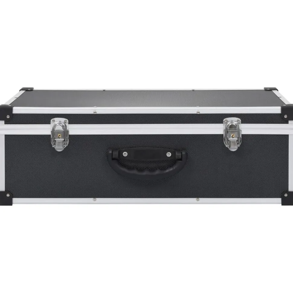vidaXL Cd-koffer voor 80 cd's aluminium ABS zwart