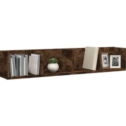 vidaXL CD-wandschap 100x18x18 cm bewerkt hout gerookt eikenkleurig