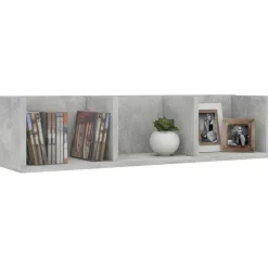 vidaXL Cd-wandschap 75x18x18 cm bewerkt hout betongrijs