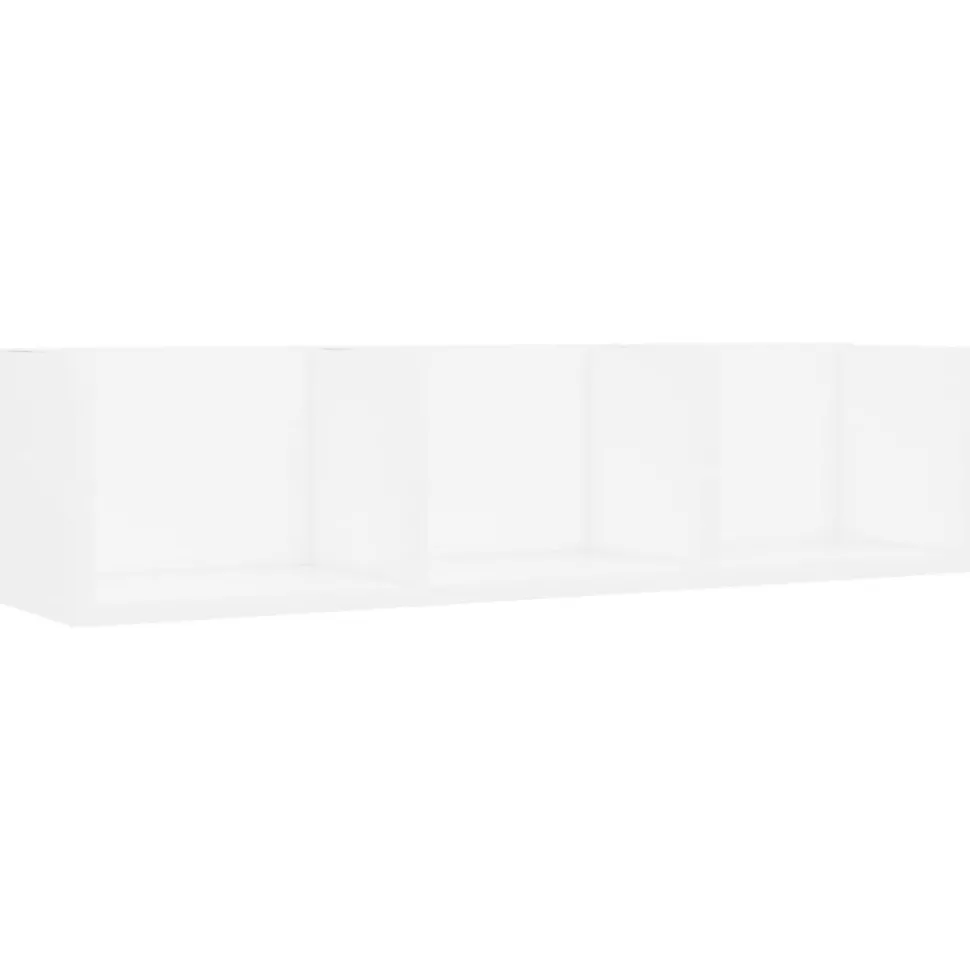 vidaXL Cd-wandschap 75x18x18 cm bewerkt hout wit