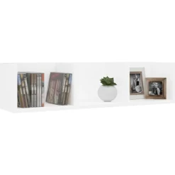 vidaXL Cd-wandschap 75x18x18 cm bewerkt hout wit