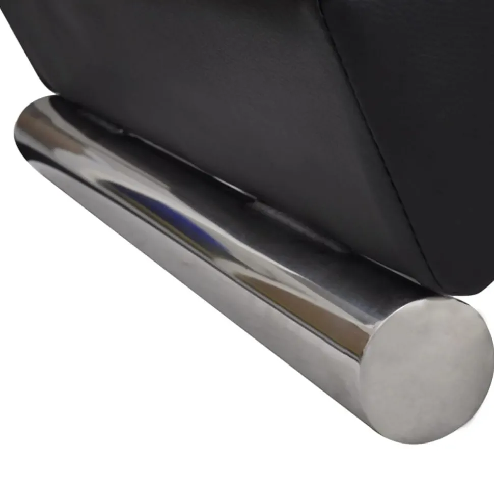 vidaXL Chaise longue kunstleer zwart