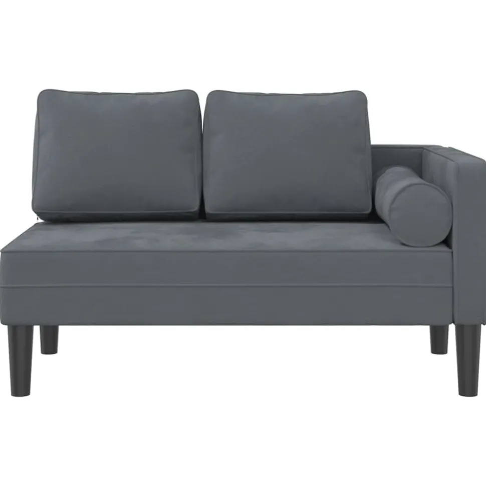 vidaXL Chaise longue met kussens fluweel donkergrijs
