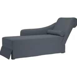 vidaXL Chaise longue met bolster&rechterarmleuning fluweel donkergrijs