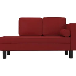 vidaXL Chaise longue met kussens en bolster kunstleer wijnrood