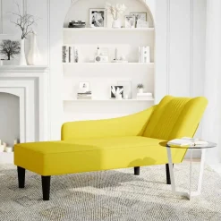 vidaXL Chaise longue met rechterarmleuning fluweel geel