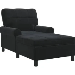 vidaXL Chaise Lounge met kussen Zwart 91 x 157 x 91 cm Fluweel