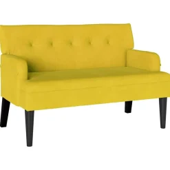 vidaXL Chesterfield Bank Geel 112 x 65,5 x 75 cm Fluweel